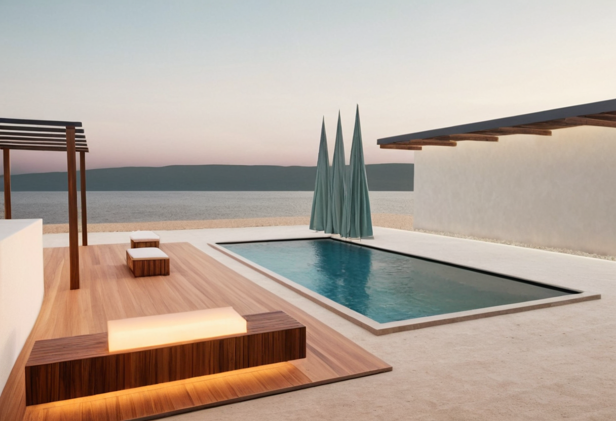 Teak Poolside — commission